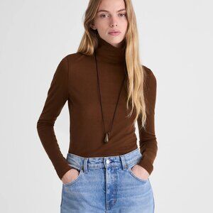 Madewell Long Sleeve Brown Turtleneck Size Large